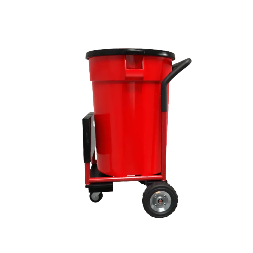Contenedor de plástico carro movil 1 de 120 litros con base metálica