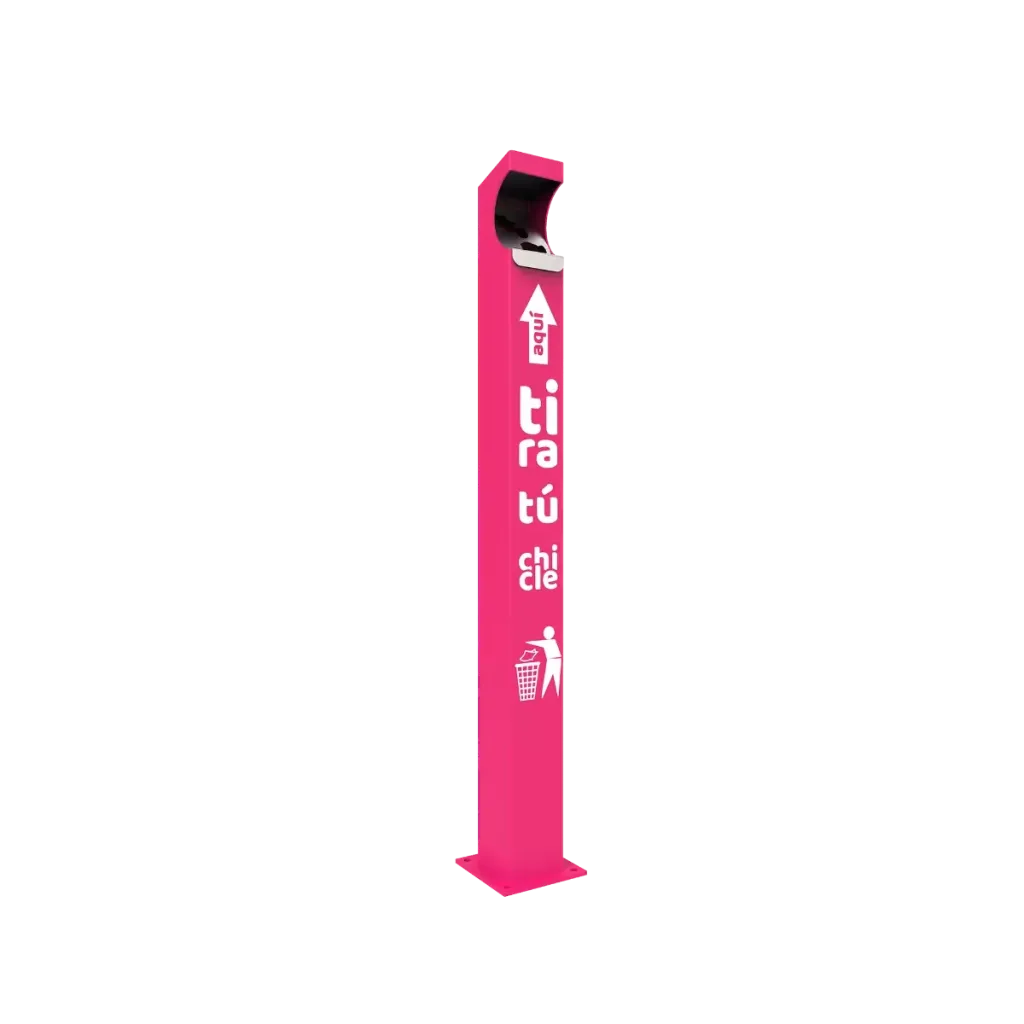 Contenedor de piso chiclero para chicles de metal