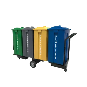 Carro con limusine 2, 3 o 4 contenedores para residuos de 120 litros