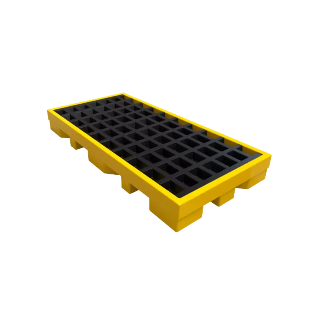 Pallet de plástico antiderrame plat2 200 para 2 tambos