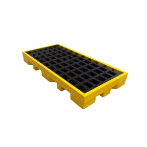 Pallet de plástico antiderrame plat2 200 para 2 tambos