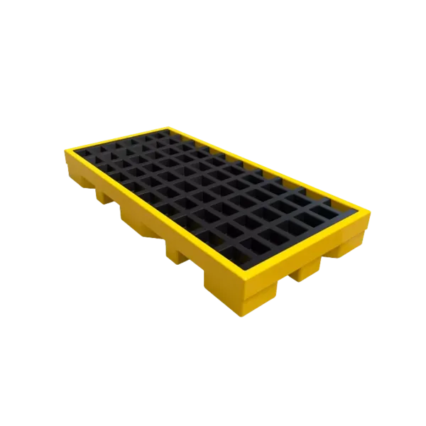 Pallet de plástico antiderrame plat2 200 para 2 tambos