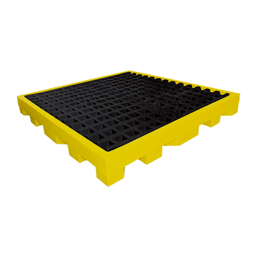 Pallet de plástico antiderrame plat4 200 para 4 tambos