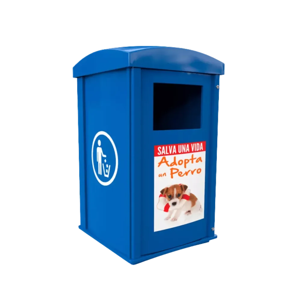 Papelera para residuos publicitaria de 320 litros