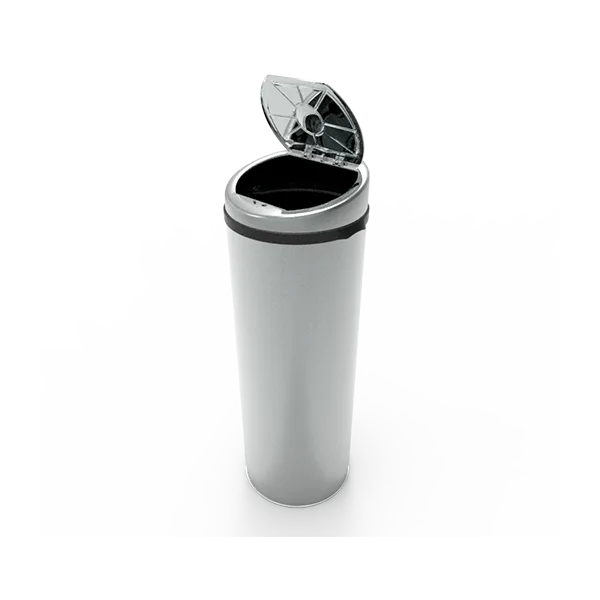 Papelera de acero inoxidable recicla 4 con tapa eléctrica
