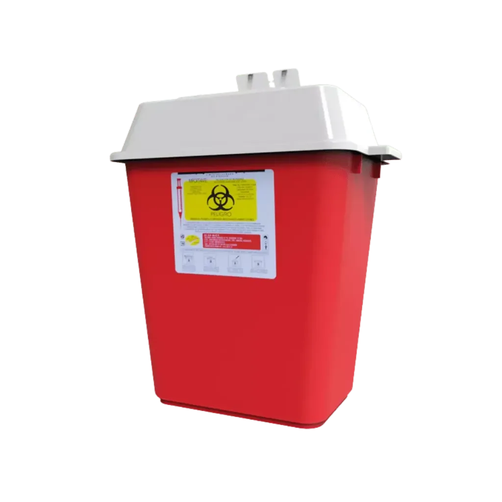 Contenedor recolector de punzocortantes rpbi pc 13 rojo de 13 litros