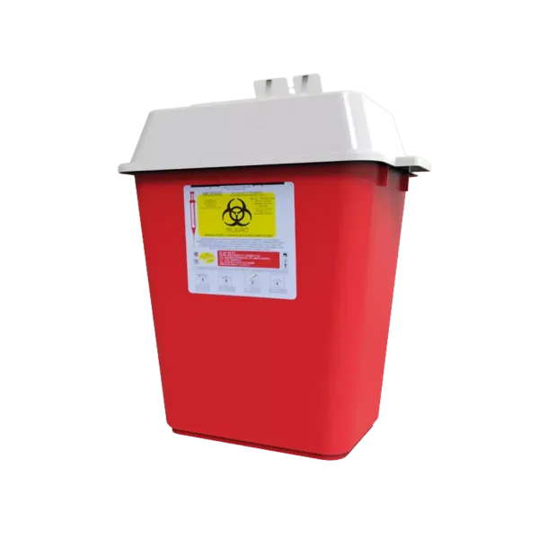 Contenedor recolector de punzocortantes rpbi pc 13 rojo de 13 litros