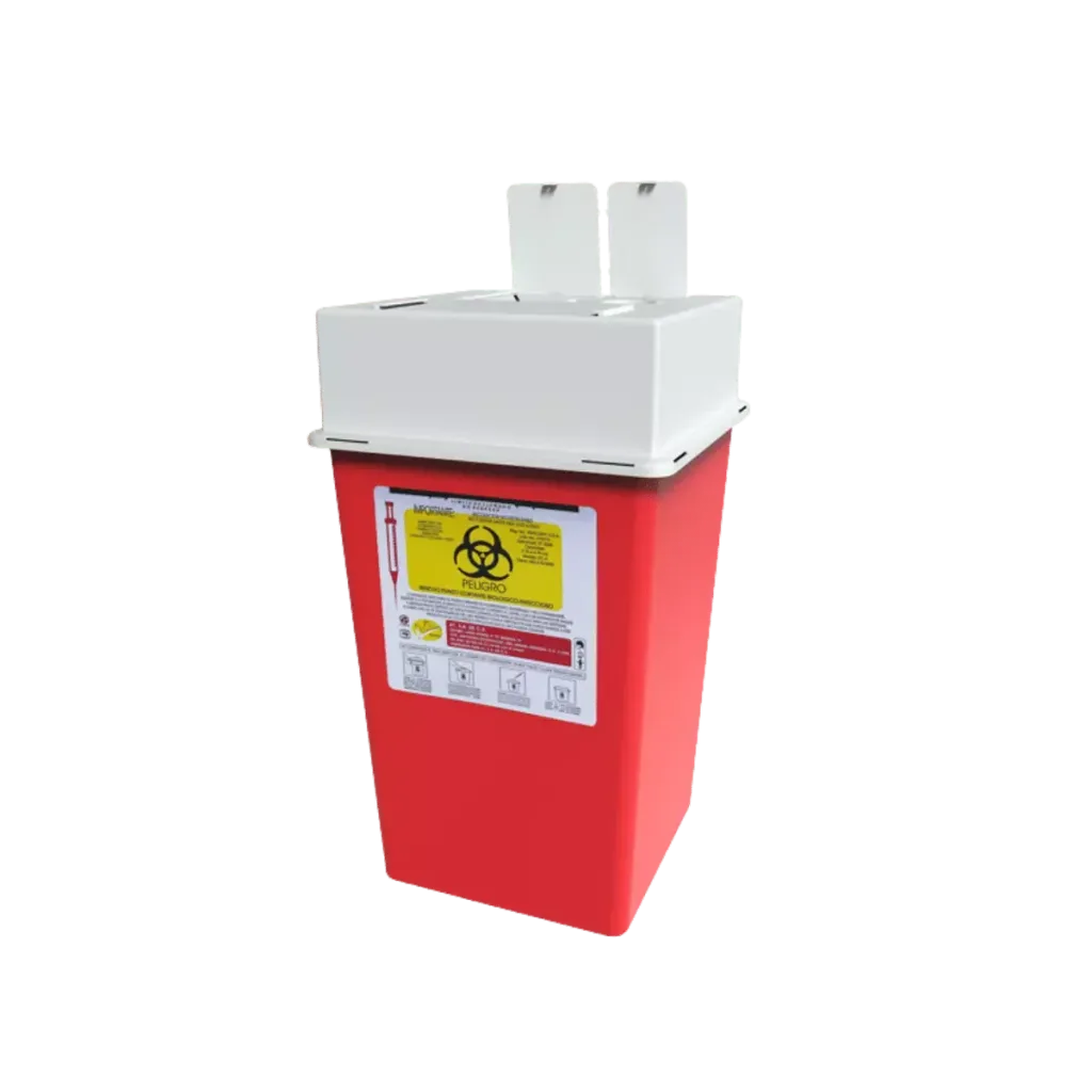 Contenedor recolector de punzocortantes rpbi pc 4 rojo de 4 litros