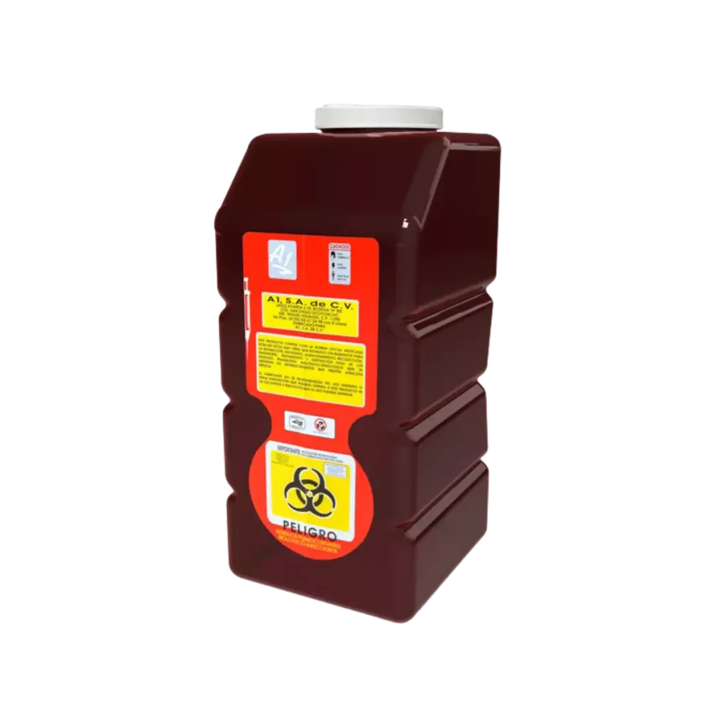 Contenedor recolector de punzocortantes rpbi pc 12 r rojo de 12 litros