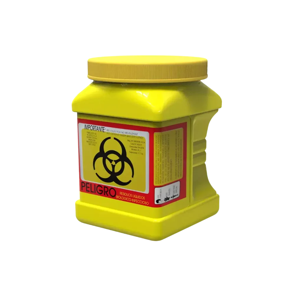 Contenedor recolector líquidos rpbi amarillo de pl 1 a 1 litro