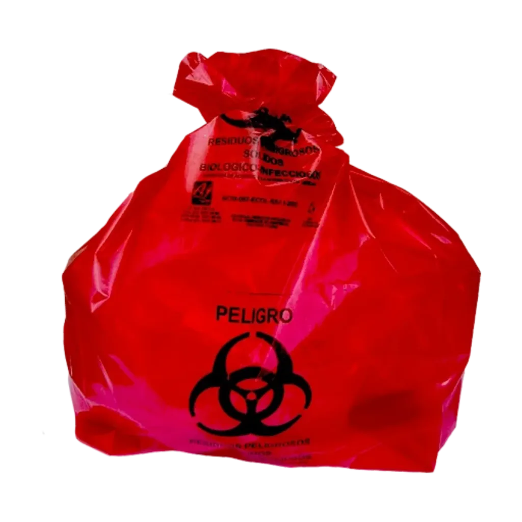 Bolsa rpbi roja de lro 50 200 rojo 46x50 cm, paquete de 100 piezas