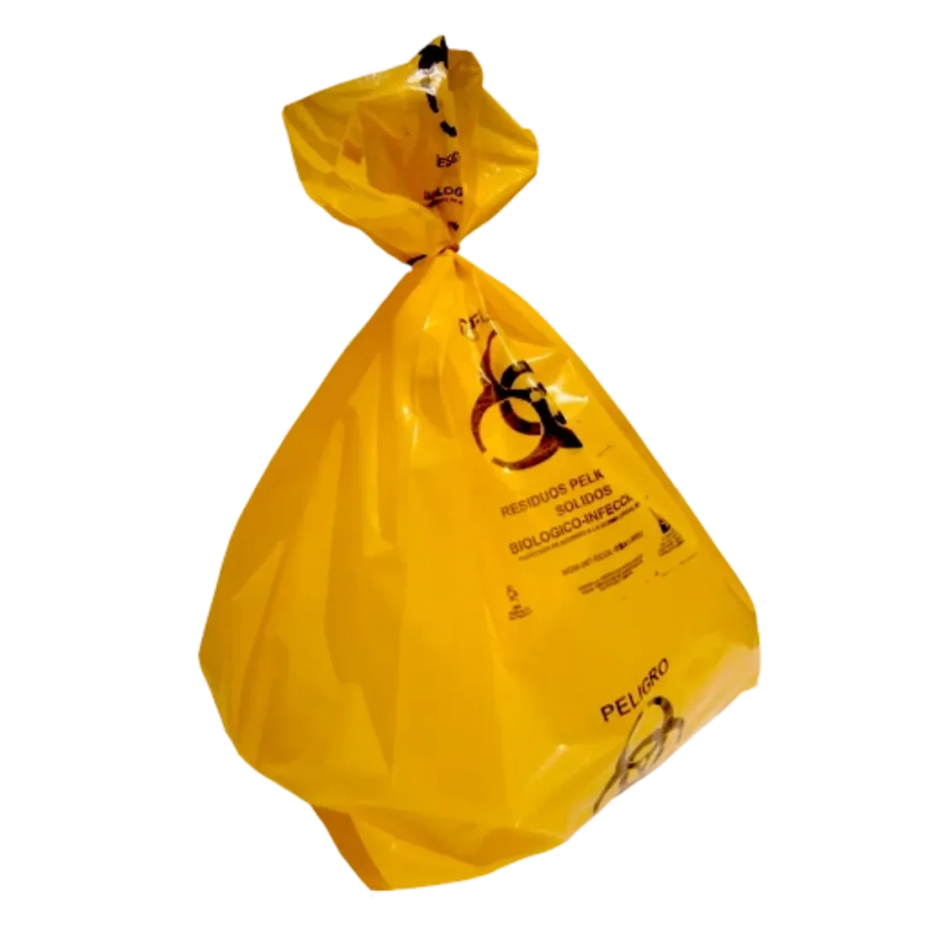 Bolsa rpbi amarilla de lro 55 200 amarilla 55x60 cm, paquete de 100
