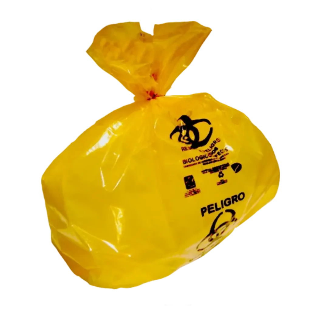 Bolsa rpbi amarilla de lro 60 200 amarillo 60x60 cm, paquete de 100