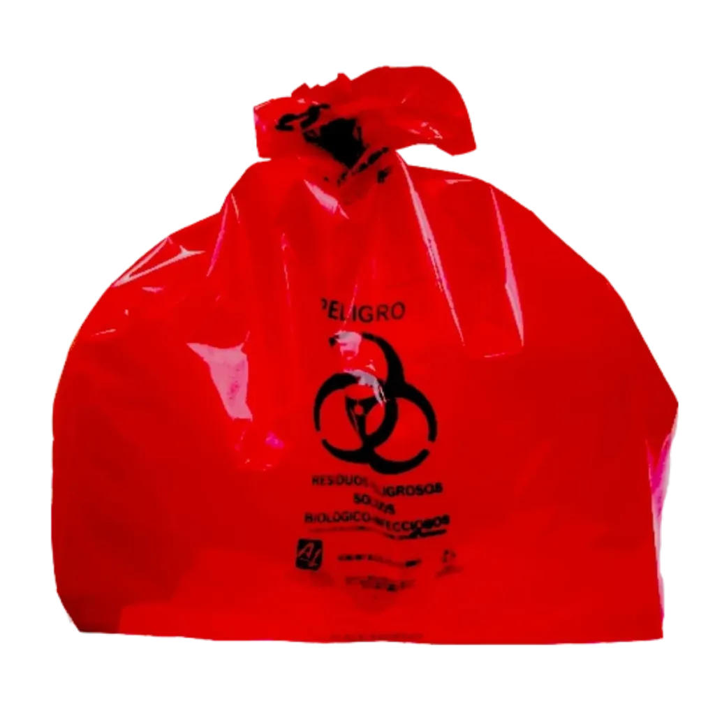 Bolsa rpbi roja de lro 60 200 rojo 60x60 cm, paquete de 100 piezas