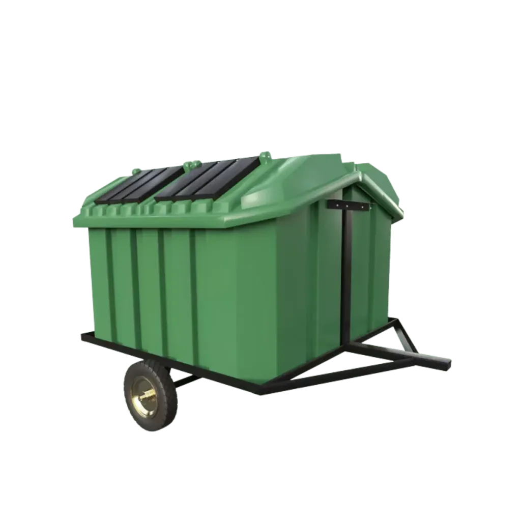 Remolque para basura remolque vic 2000 con contenedor de 2000 litros