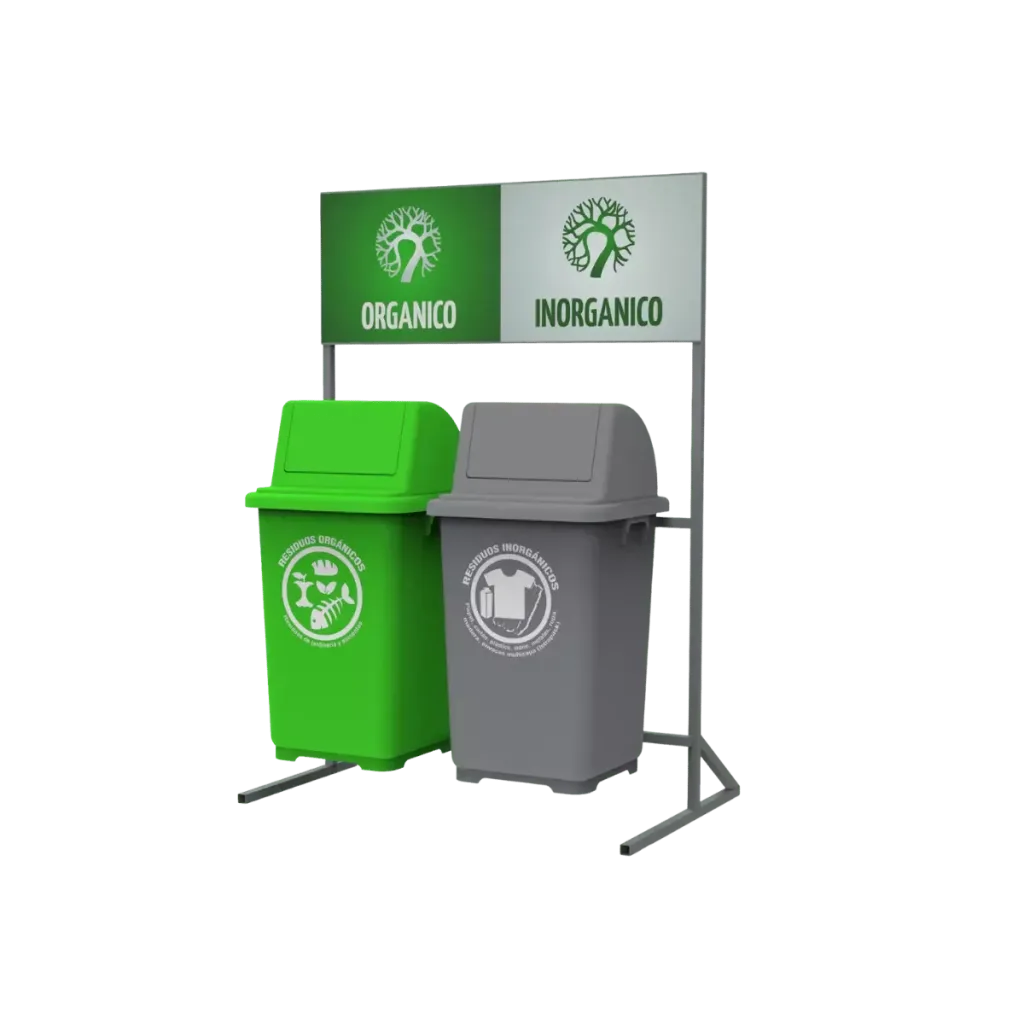 Estación de reciclaje ecol 180 hd2 de dos contenedores en línea