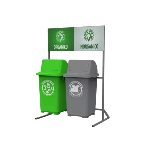 Estación de reciclaje ecol 180 hd2 de dos contenedores en línea