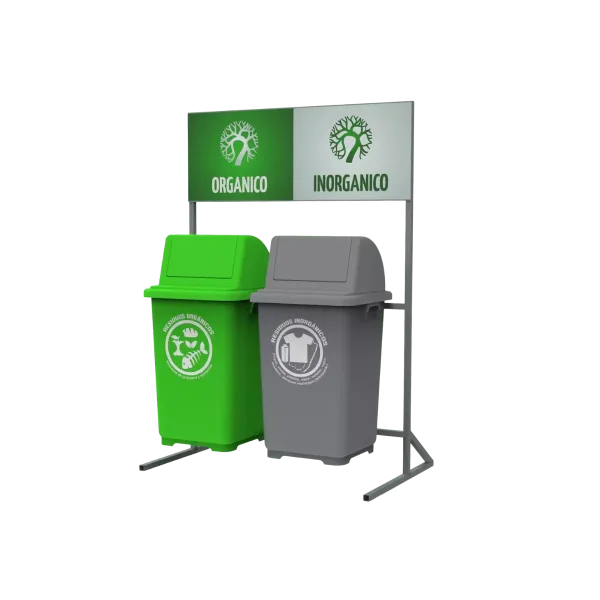 Estación de reciclaje ecol 180 hd2 de dos contenedores en línea