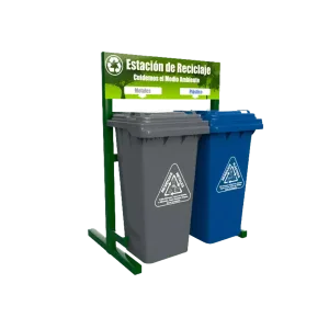 Estación de reciclaje ecol 240 hd1 de dos contenedores en línea