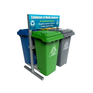 Estación de reciclaje ecol 480 hd2 con 4 contenedores (2 al frente y 2
