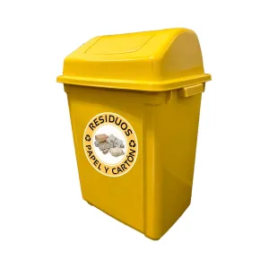 Papelera de plástico balancin 35 para basura de 35 litros con tapa
