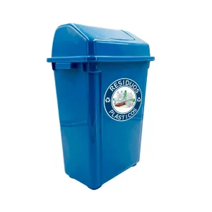 Papelera de plástico balancin 60 para basura de 60 litros con tapa