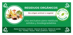 Etiqueta rectangular de residuos orgánicos