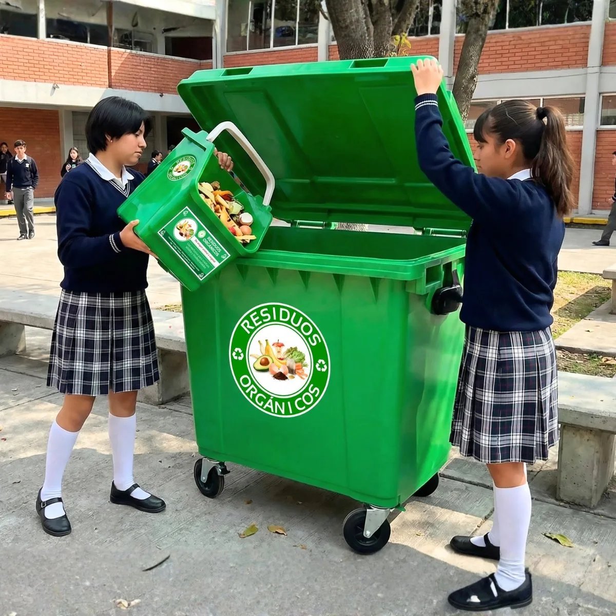 Papeleras de reciclaje A1shop con etiquetas de separación de residuos