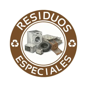 Etiqueta circular de residuos especiales