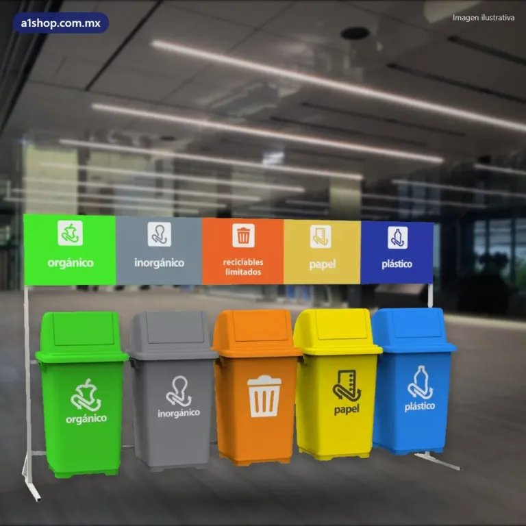 Estación de reciclaje A1shop en un espacio público (imagen ilustrativa)